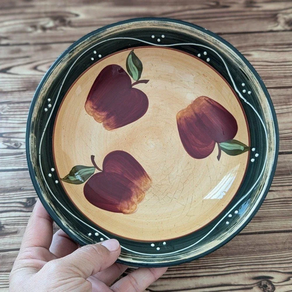 vintage hand painted apple country farmhouse ceramic bowl casa‎ varo